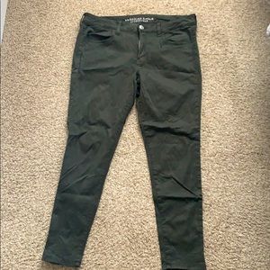 Olive green velvet feel